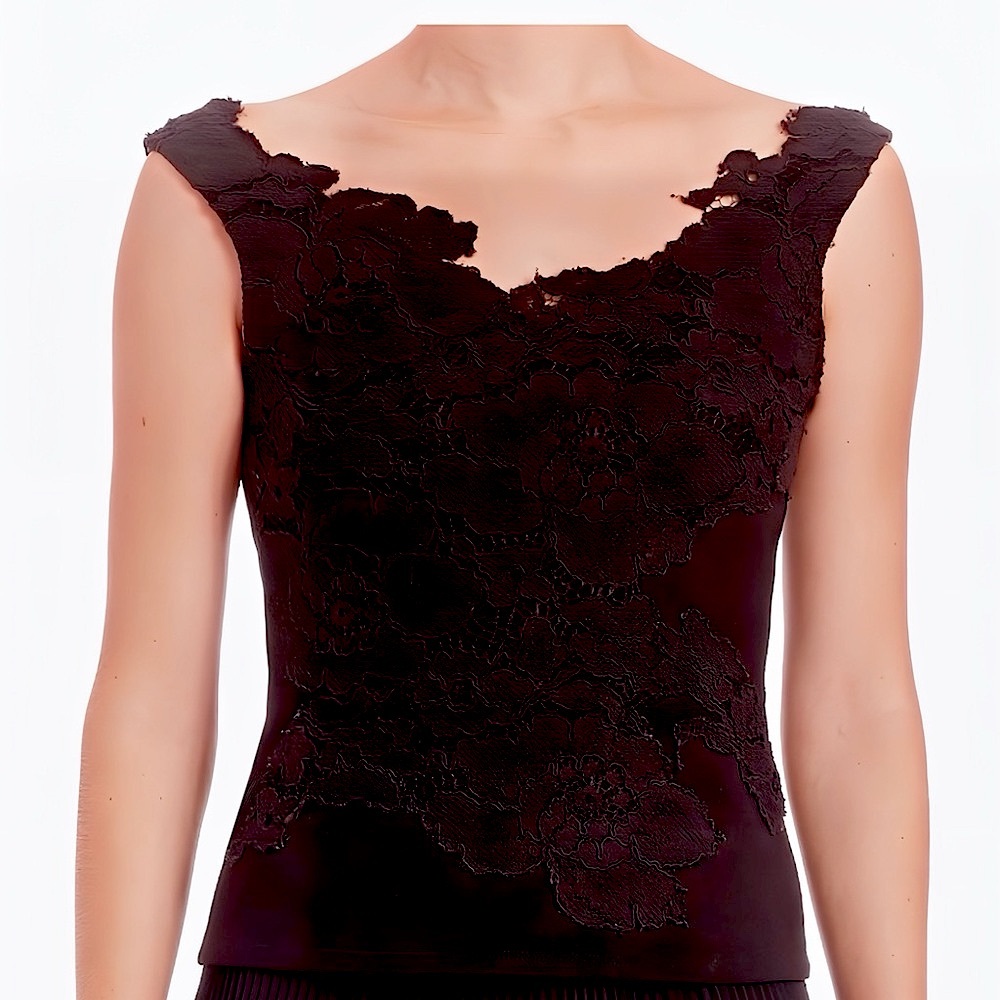 Bailey 44 Floral Lace & Nude Mesh Peplum Top - NWOT